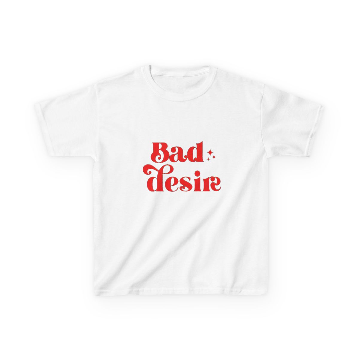 Bad desire enhypen engene typography text Morcaworks Kids T-Shirt