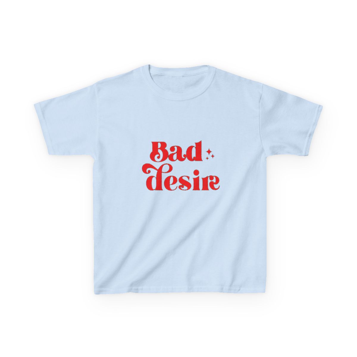 Bad desire enhypen engene typography text Morcaworks Kids T-Shirt - alternate angle 5, merchandise