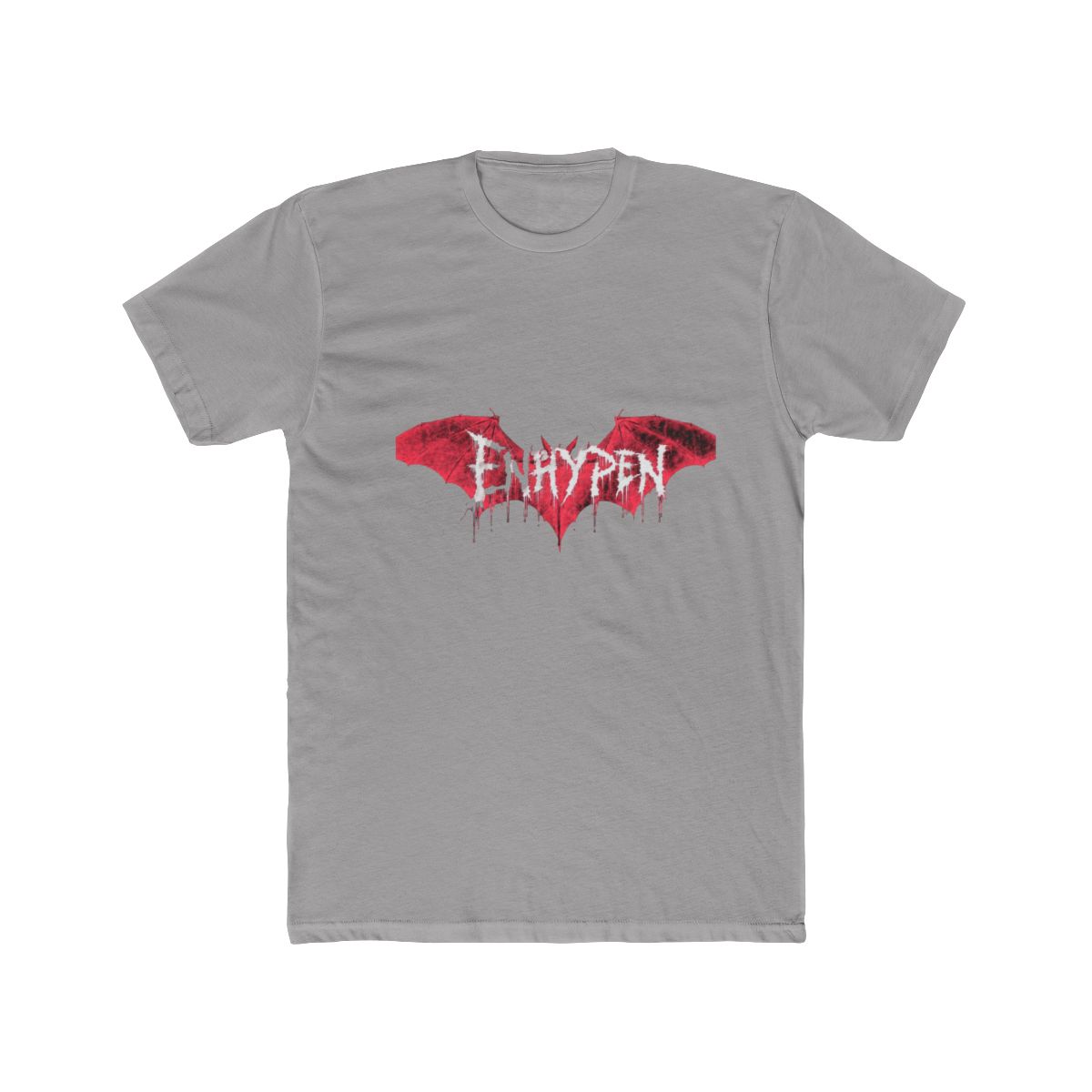 ENHYPEN Pink Grunge Bat Gothic Logo T Shirt - alternate angle 3, merchandise